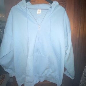 XL baby blue Hanes zip up